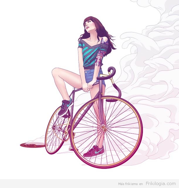 Pin-Ups-and-Bicycles-illustrations-by-Halfanese-14